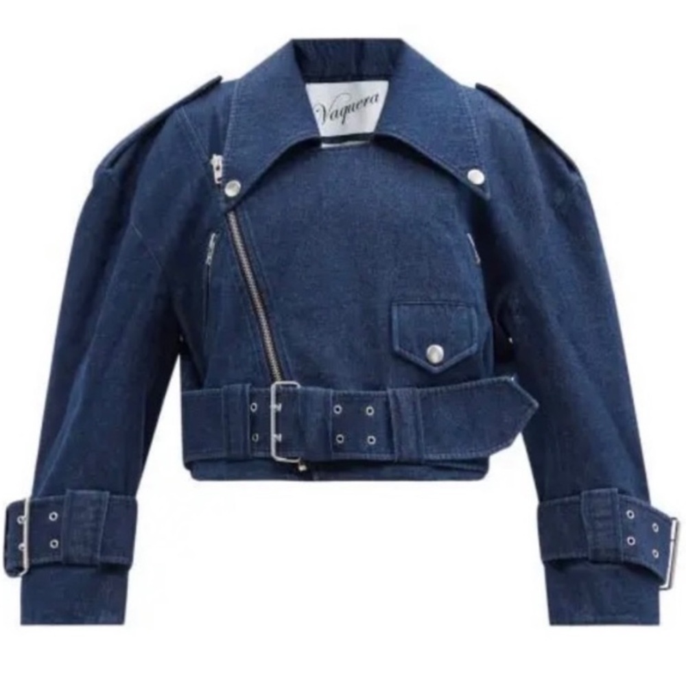 Vaquera Oversized Denim Moto Jacket